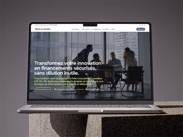 Site vitrine cabinet de conseil en financement Talas Partners