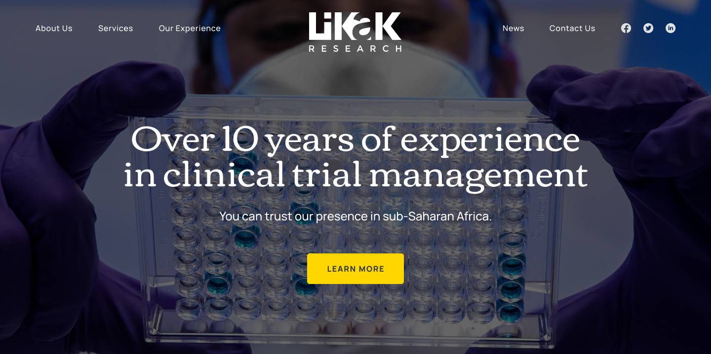Likak Research - section header du site web